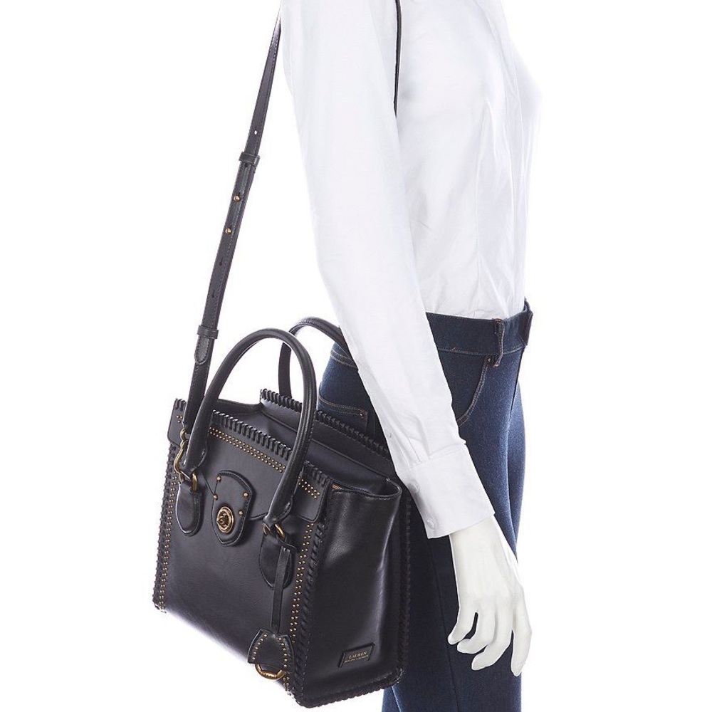 Ralph Lauren Millbrook Whipstitch Leather Satchel